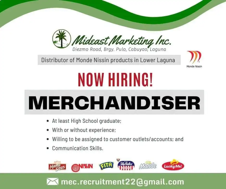 Job Opening: Merchandiser